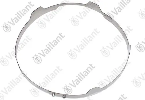 Vaillant Befestigungsring in runder Form, mit zwei Schrauben zur Montage, für die Verwendung in Heizungsanlagen.